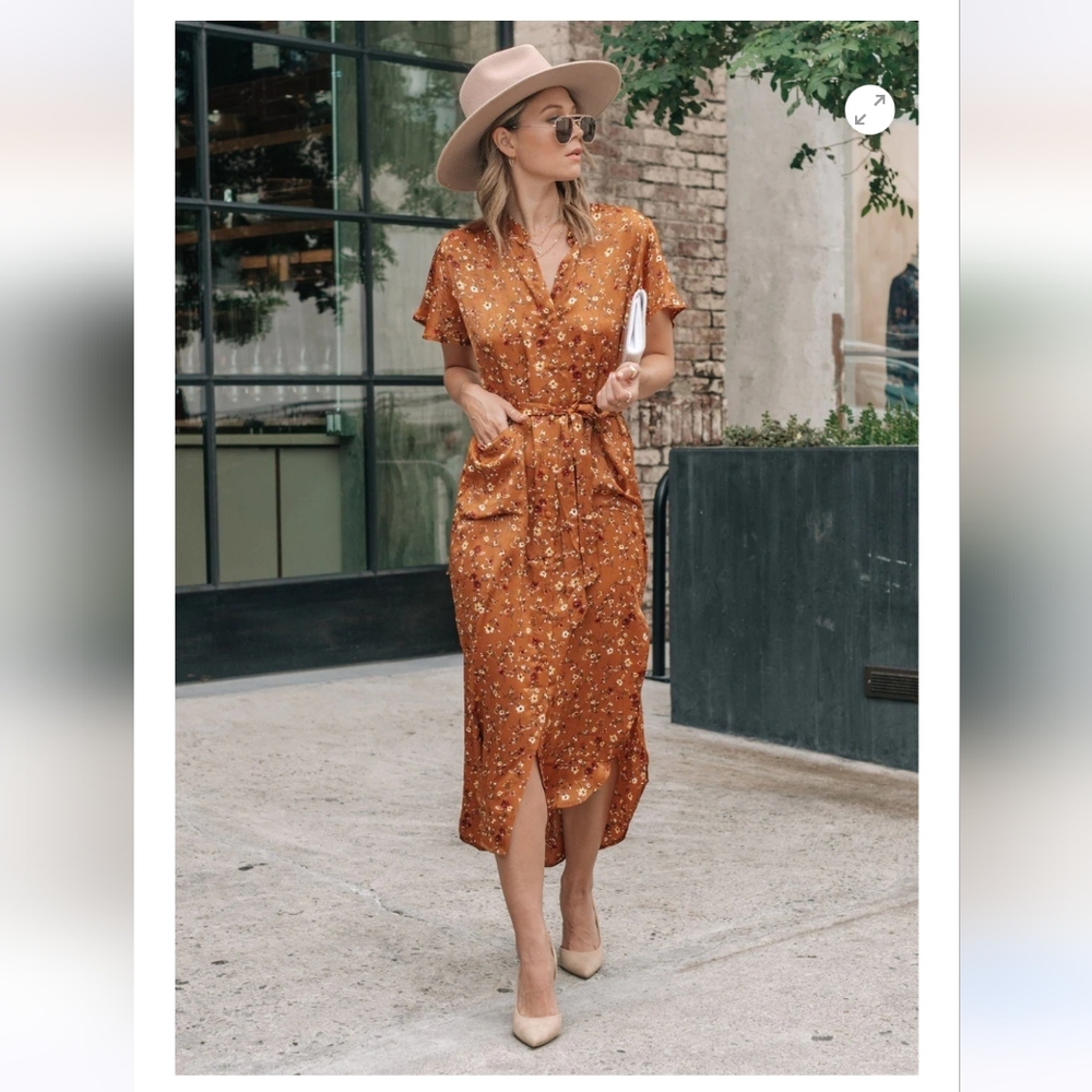 Sweet as Honey Floral Midi Dress